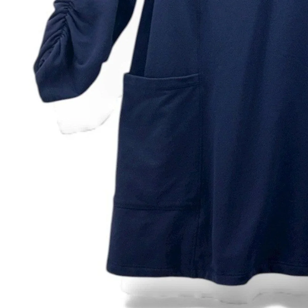 Susan Graver Tunic Sweater‎ 1x Fleece Navy Blue